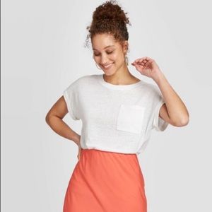 Women’s Cuffed white Tshirt